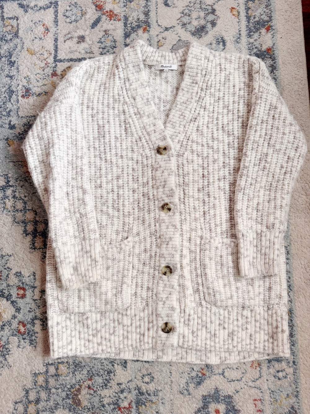 Madewell Space Dye Cloud Cowen V-neck Alpaca Wool Cardigan Sweater Sz S